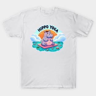 Cute funny hippo yoga T-Shirt